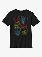 Disney Mickey Mouse Neon Heads Youth T-Shirt