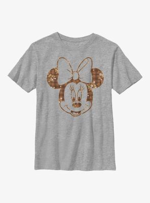 Disney Minnie Mouse Fall Floral Plaid Youth T-Shirt