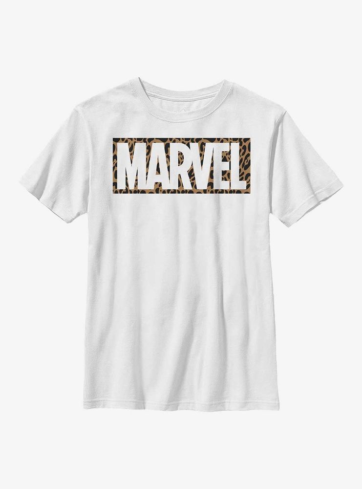 Marvel Logo Cheetah Fill Youth T-Shirt