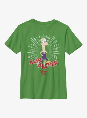 Disney Phineas And Ferb Man Of Action Youth T-Shirt