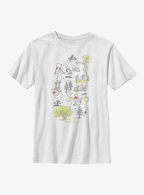 Disney Winnie The Pooh Map Youth T-Shirt