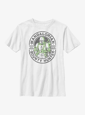 Star Wars The Mandalorian Bounty Stamp Youth T-Shirt