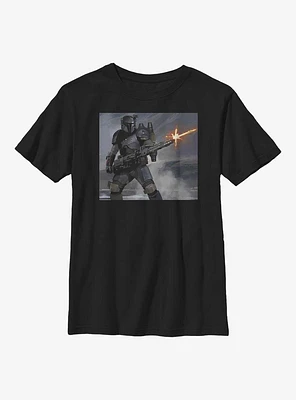 Star Wars The Mandalorian Mando Fire Youth T-Shirt