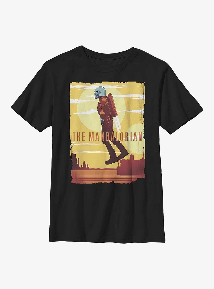 Star Wars The Mandalorian Mando Jetpack Youth T-Shirt