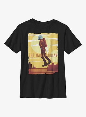 Star Wars The Mandalorian Mando Jetpack Youth T-Shirt
