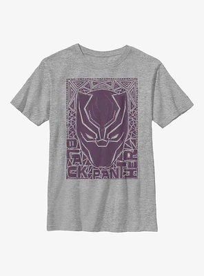 Marvel Black Panther Pattern Stencil Youth T-Shirt