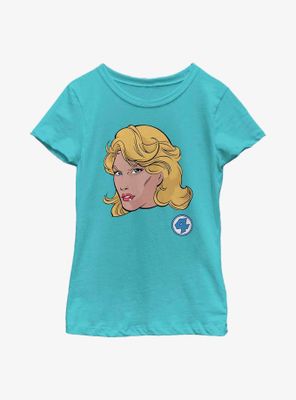 Marvel Fantastic Four Invisible Woman Face Youth Girls T-Shirt