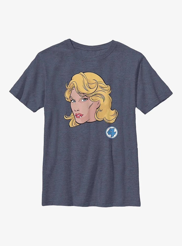 Marvel Fantastic Four Invisible Woman Face Youth T-Shirt