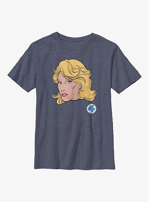 Marvel Fantastic Four Invisible Woman Face Youth T-Shirt