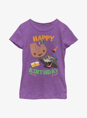 Marvel Guardians Of The Galaxy Groot Rocket Birthday Youth Girls T-Shirt