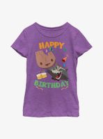 Marvel Guardians Of The Galaxy Groot Rocket Birthday Youth Girls T-Shirt