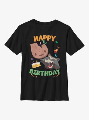 Marvel Guardians Of The Galaxy Groot Rocket Birthday Youth T-Shirt
