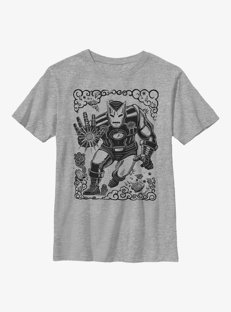 Marvel Iron Man Stencil Youth T-Shirt