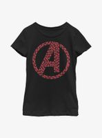 Marvel Avengers Logo Heart Fill Youth Girls T-Shirt