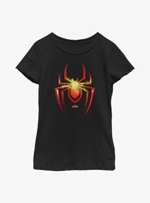 Marvel Spider-Man Electric Emblem Youth Girls T-Shirt