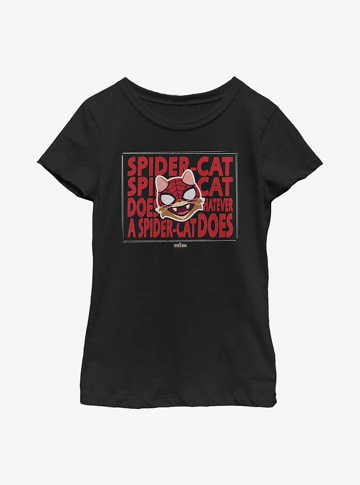 Marvel Spider-Man Whatever Spider Cat Youth Girls T-Shirt