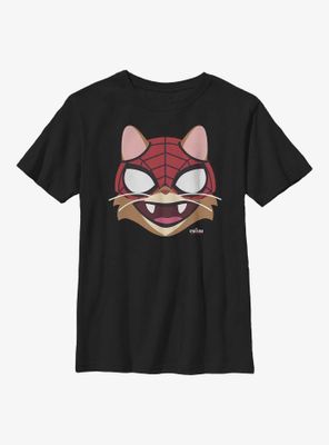 Marvel Spider-Man Cat Big Face Youth T-Shirt