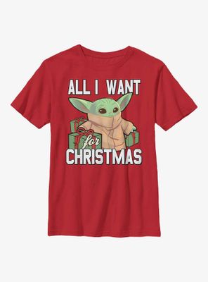Star Wars The Mandalorian Christmas Baby V2 Youth T-Shirt