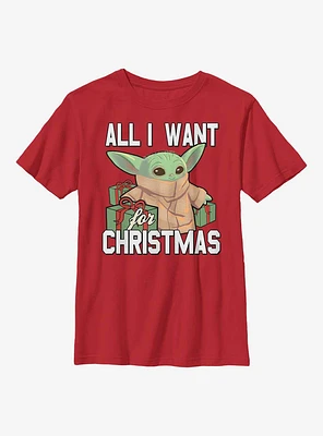 Star Wars The Mandalorian Christmas Baby V2 Youth T-Shirt