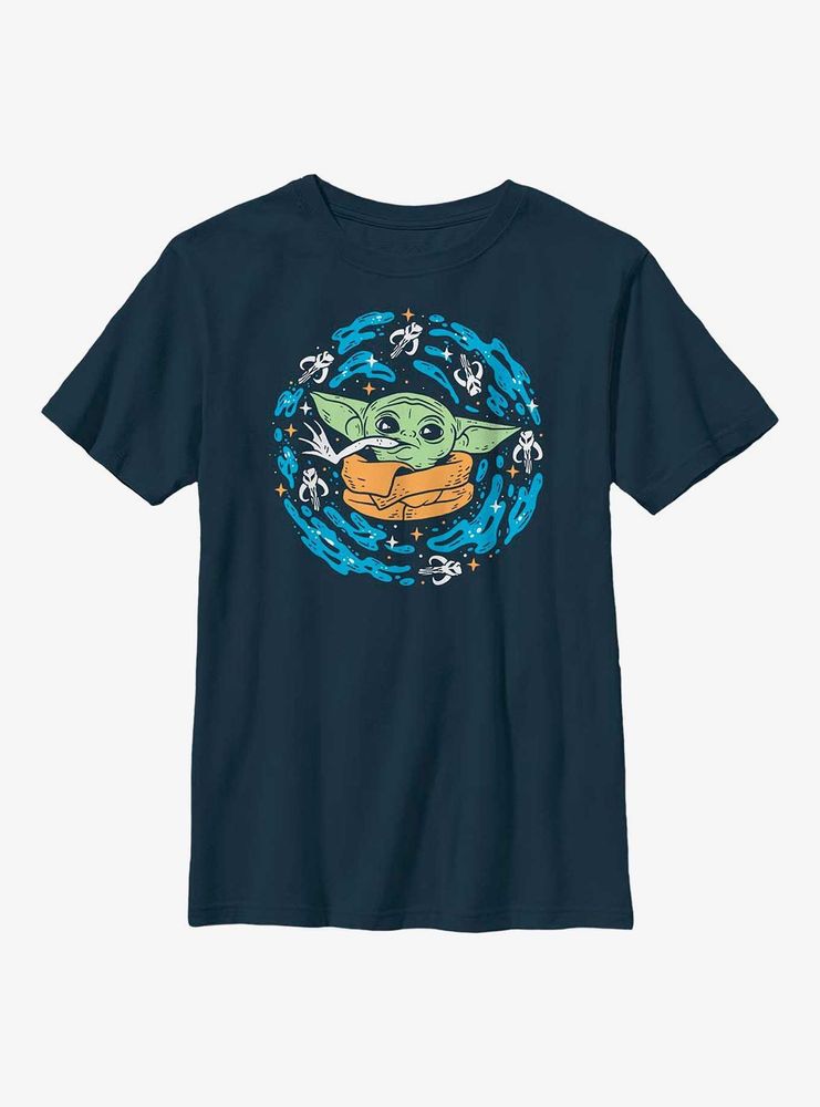 Star Wars The Mandalorian Frog Spiral Youth T-Shirt