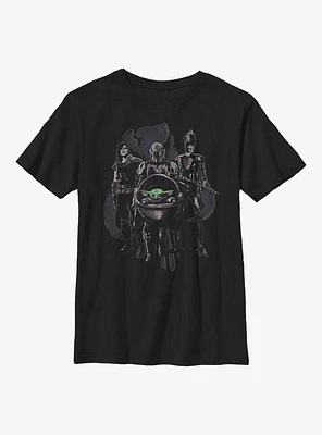 Star Wars The Mandalorian Group Of Friends Youth T-Shirt