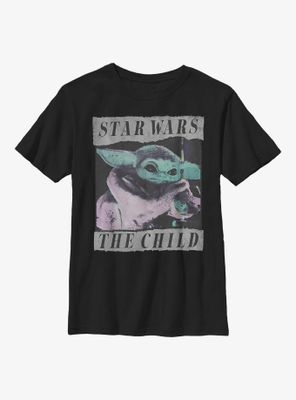 Star Wars The Mandalorian Grungy Photo Youth T-Shirt