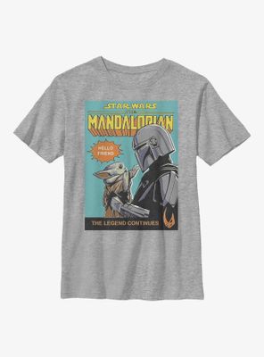 Star Wars The Mandalorian Hello Friend Poster Youth T-Shirt