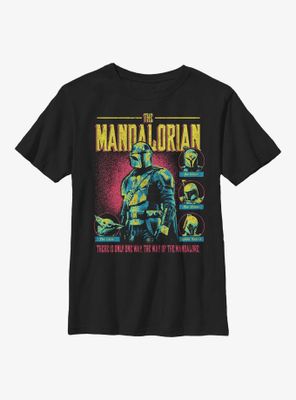 Star Wars The Mandalorian Mando Bright Group Youth T-Shirt