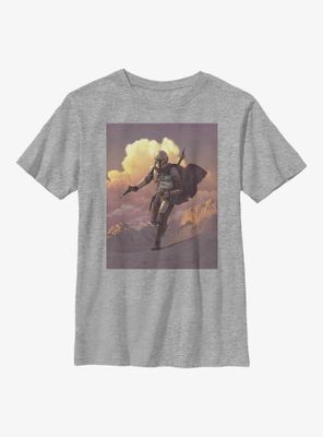 Star Wars The Mandalorian Desert Poster Youth T-Shirt