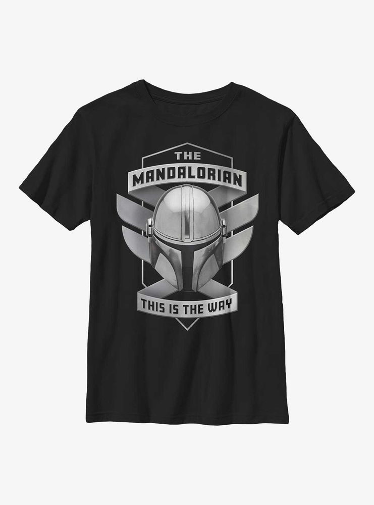 Star Wars The Mandalorian Mando Helmet Lite Youth T-Shirt