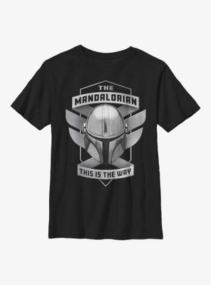 Star Wars The Mandalorian Mando Helmet Lite Youth T-Shirt