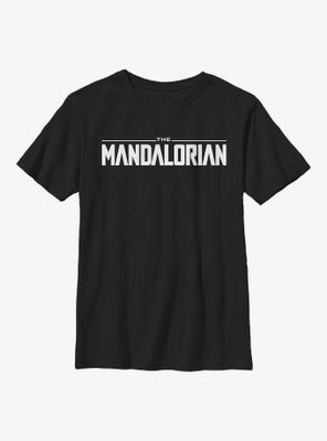 Star Wars The Mandalorian Logo Bw Youth T-Shirt