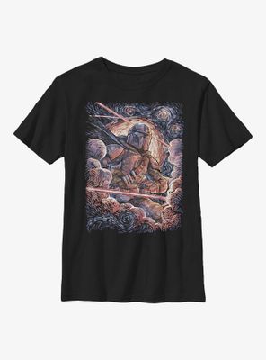 Star Wars The Mandalorian Mando Painted Starries Youth T-Shirt