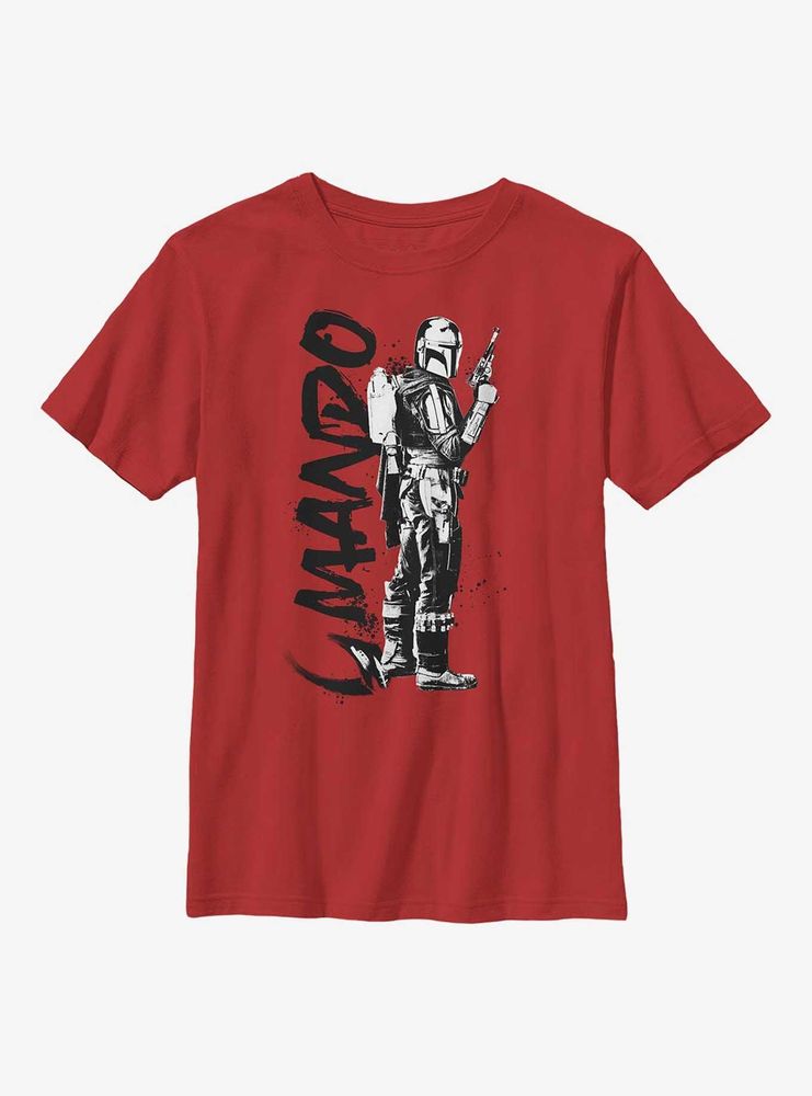 Star Wars The Mandalorian Mando Splatter Youth T-Shirt