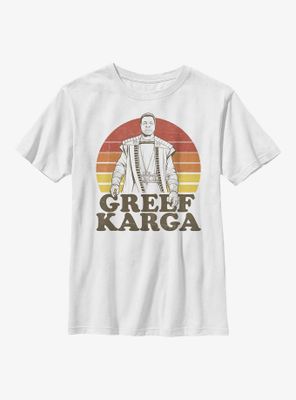 Star Wars The Mandalorian Retro Sunset Greef Youth T-Shirt