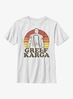 Star Wars The Mandalorian Retro Sunset Greef Youth T-Shirt