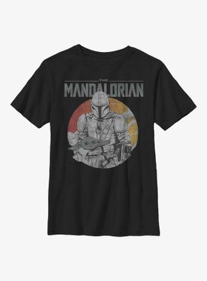 Star Wars The Mandalorian Rider With Child Youth T-Shirt