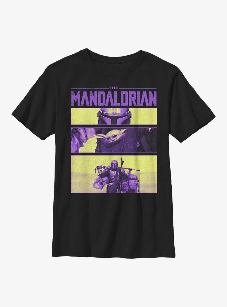 Star Wars The Mandalorian Mando Scene Frames Youth T-Shirt