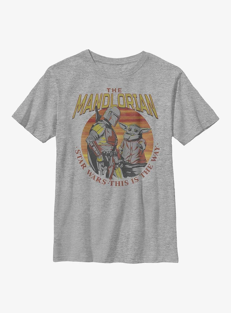 Star Wars The Mandalorian Mando Sunset Youth T-Shirt