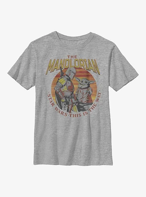 Star Wars The Mandalorian Mando Sunset Youth T-Shirt