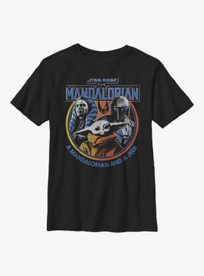 Star Wars The Mandalorian Retro Bright Youth T-Shirt