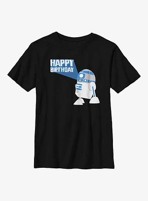 Star Wars R2D2 Happy B Day Youth T-Shirt