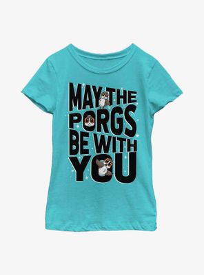 Star Wars Episode VIII: The Last Jedi Porgs Be With Us All Youth Girls T-Shirt