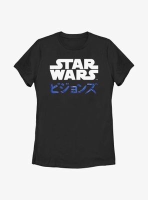 Star Wars: Visions Japanese Text Logo Womens T-Shirt