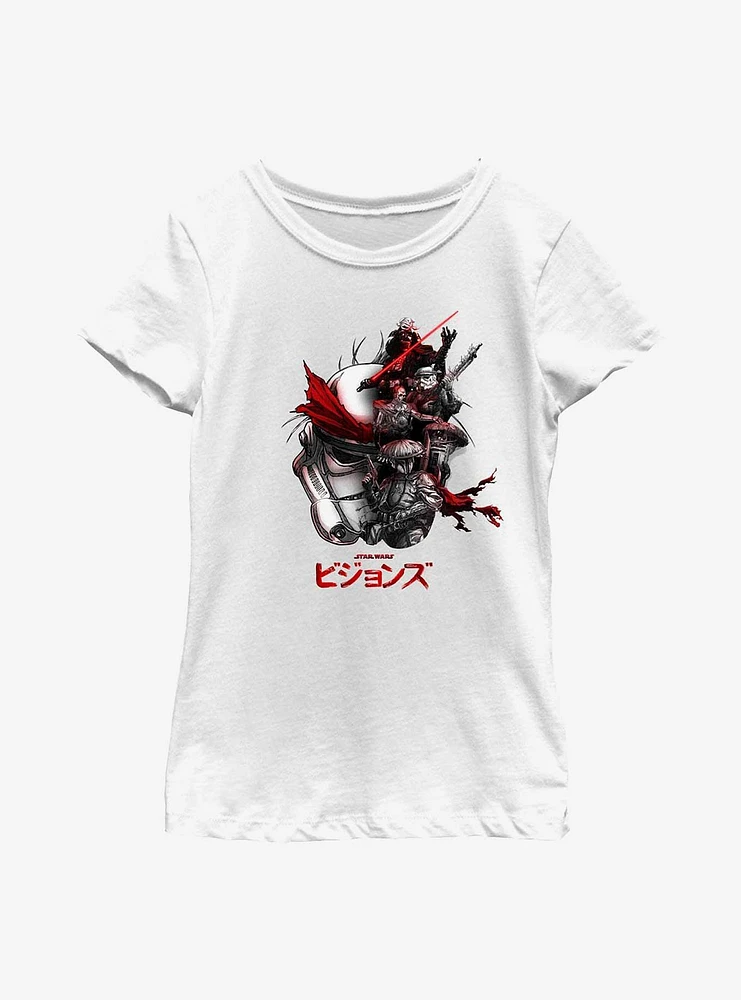 Star Wars: Visions Half Face Group Youth Girls T-Shirt