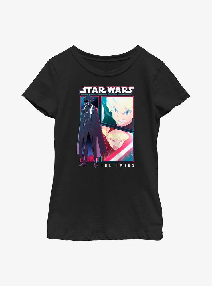 Star Wars: Visions Twins Comic Panels Youth Girls T-Shirt