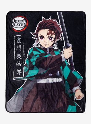 Demon Slayer: Kimetsu No Yaiba Tanjiro Kanji Throw Blanket