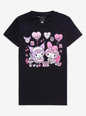 My Melody & Kuromi Black Slumber Party Pastel Girls T-Shirt
