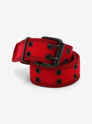 Red Two-Row Grommet Belt