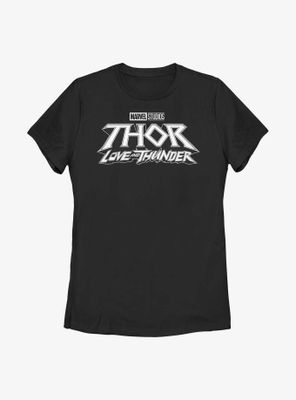 Marvel Thor: Love And Thunder Black Logo Womens T-Shirt